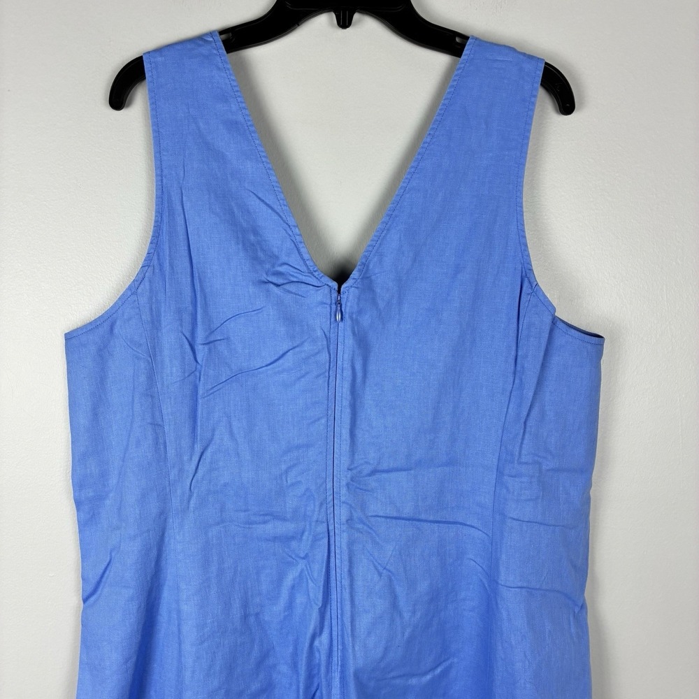 Banana Republic Women's Linen Maxi Dress Sz 18 Light Blue Resort Vacation Cruise - Picture 7 of 11
